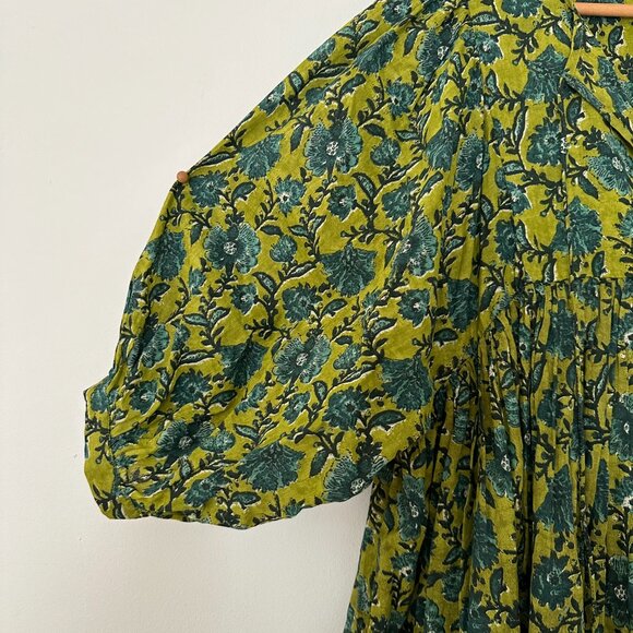 NWT Natural Life Aimee Mini Tunic Dress - Olive Floral Border - Size Large - Picture 4 of 8